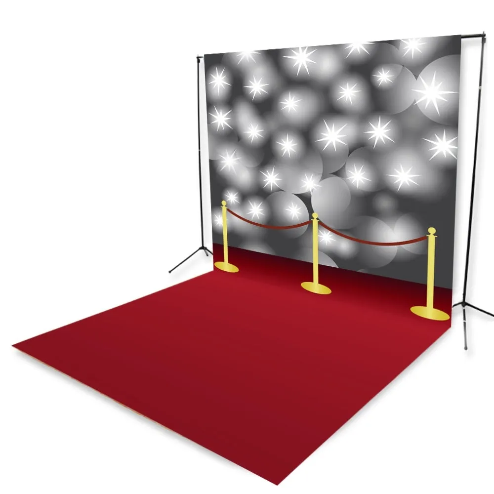 Red Carpet Flashbulbs Printed Backdrop