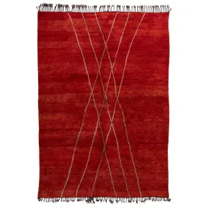 Red Casablanca Modern Wool Rug - 7'9" x 11'2"