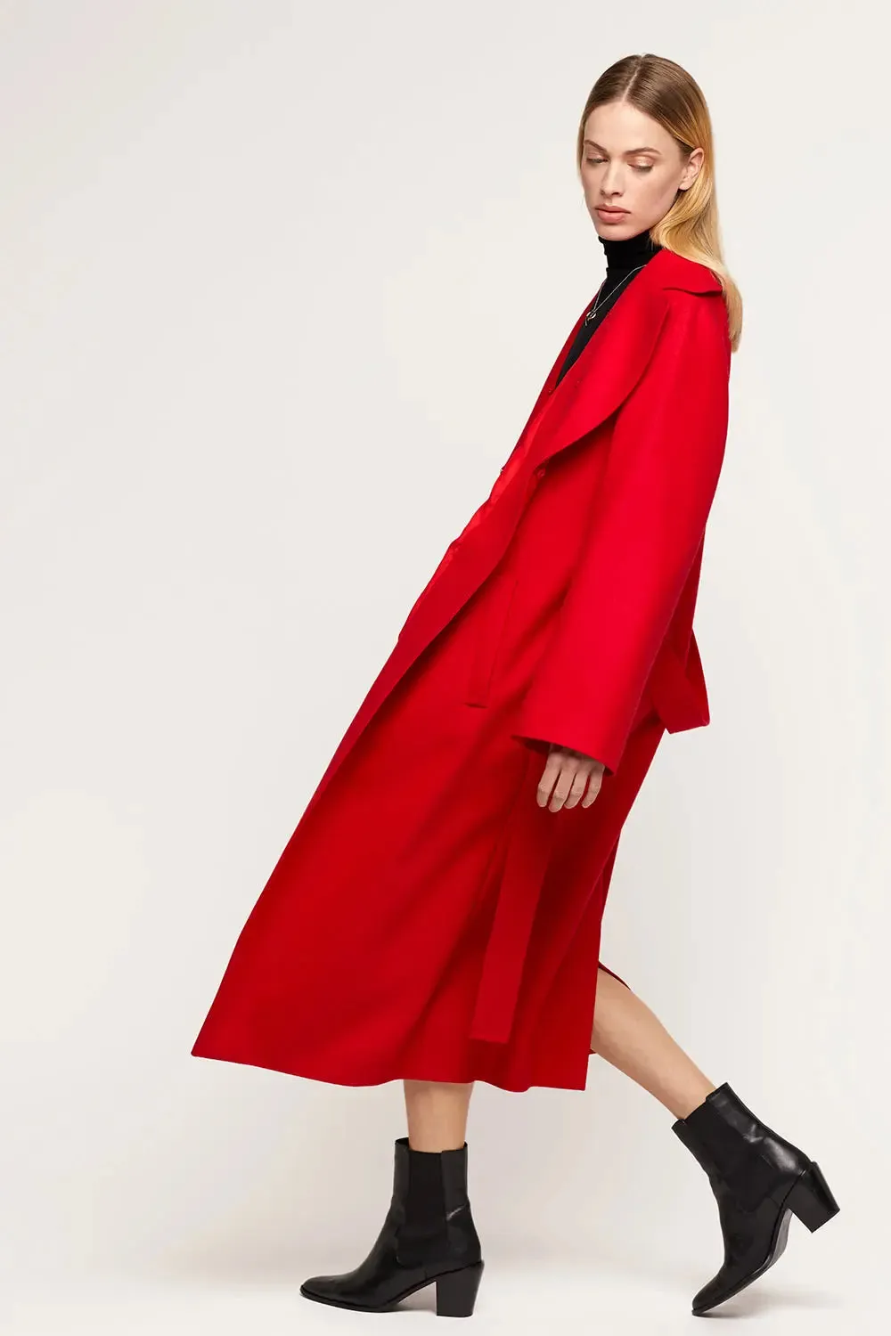 Red cashmere coat