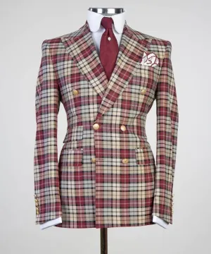 Red Check Double Breasted Suit