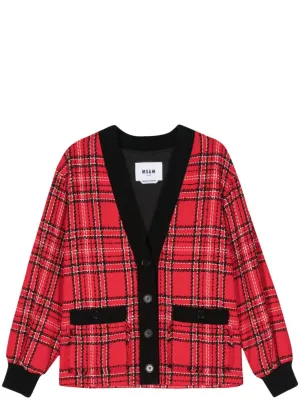 Red Checks Cardigan