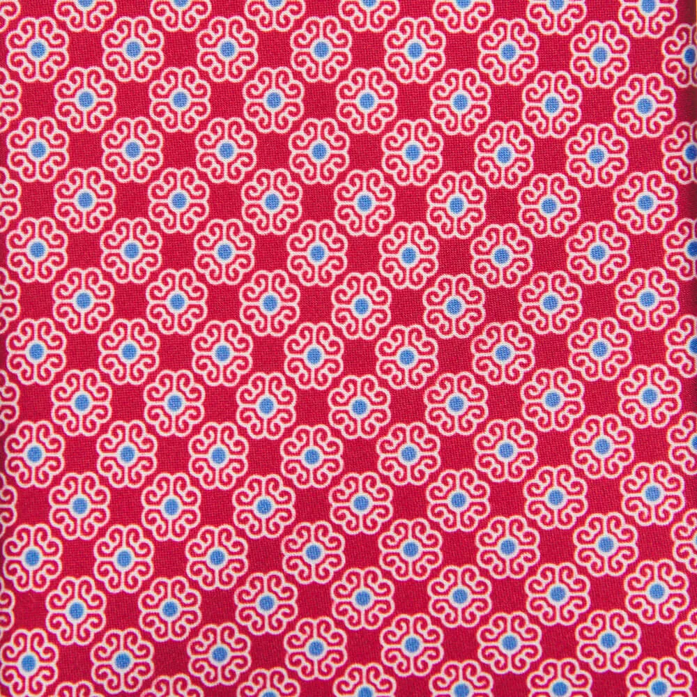 Red Classic Motif Silk Tie