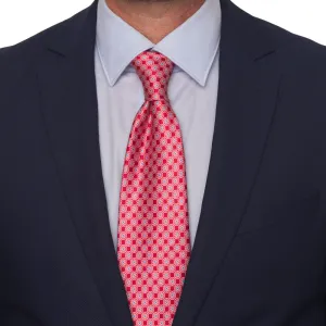 Red Classic Motif Silk Tie