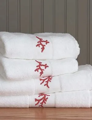 Red Coral Embroidered Quick-Dry Towel Set