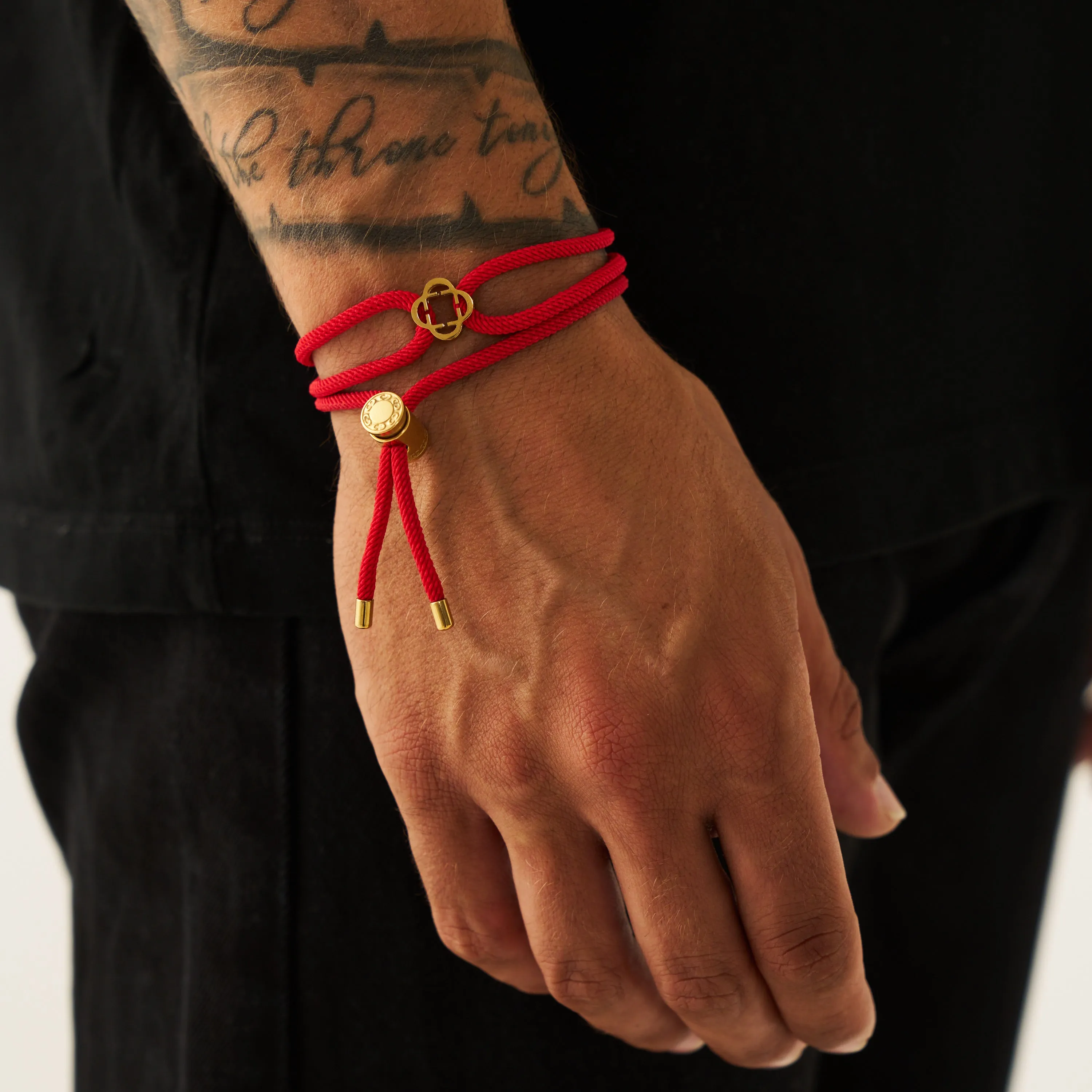 Red Cord Bracelet (Gold)