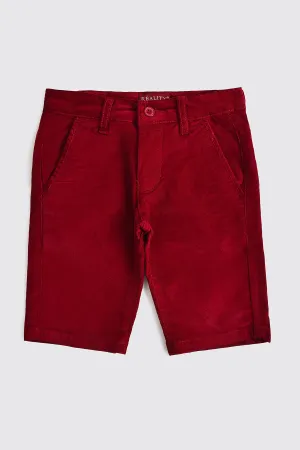 Red Cotton Shorts