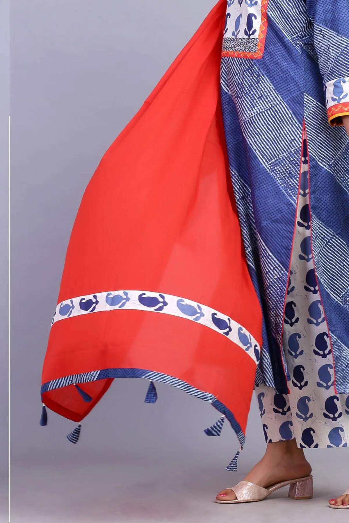 Red Cotton voil dupatta