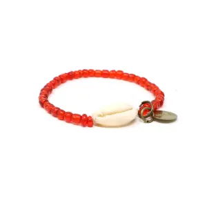 Red Cowrie Shell Bracelet