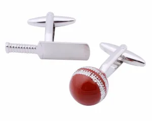 RED CRICKET SILVER CUFFLINKS