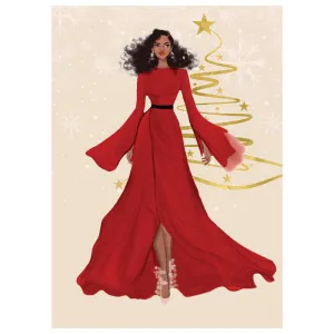 RED DRESS GLAMOROUS CHRISTMAS