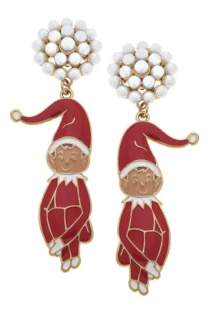 Red Elf Pearl Earring