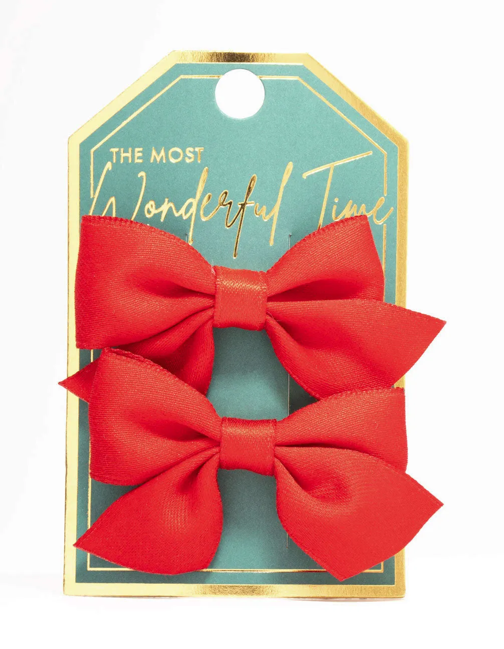 Red Fabric Bows 2-Pack