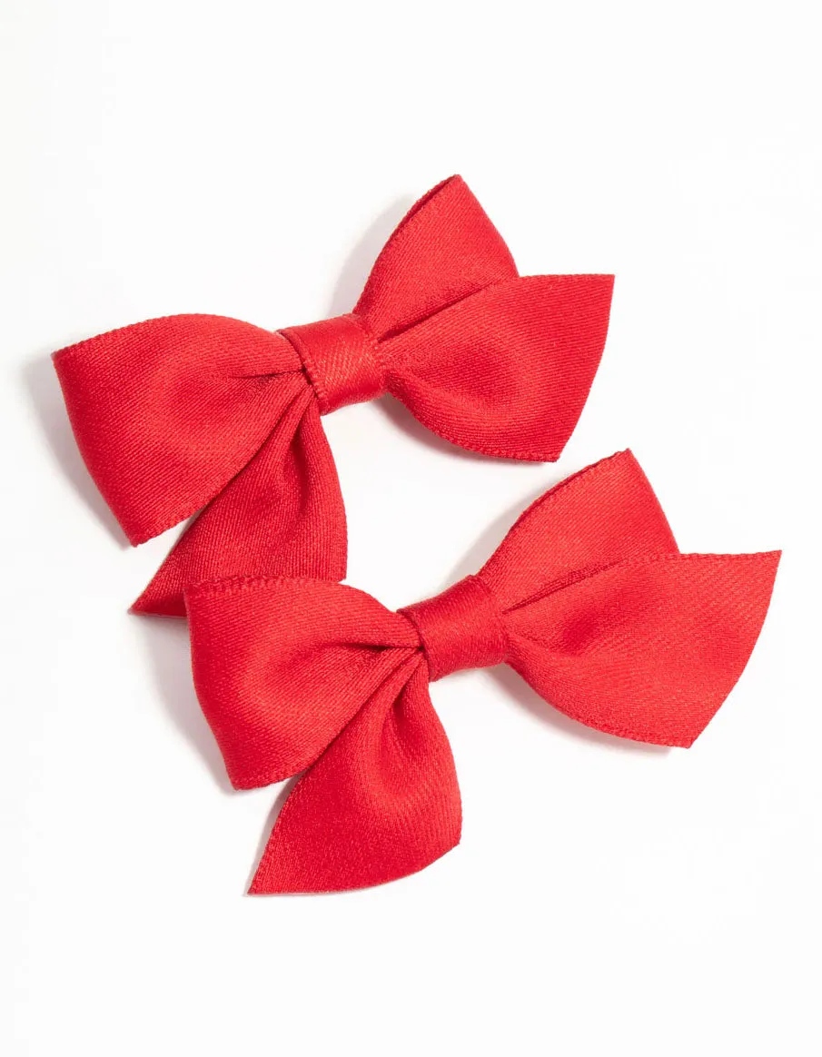 Red Fabric Bows 2-Pack