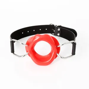 Red Fetish Blow Gag  | PU Leather  | Open Mouth Gag  | Adjustable