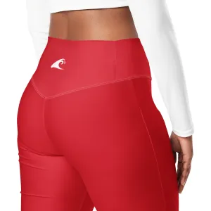 Red Flare Leggings with Extremely Stoked Epic Wave Logo