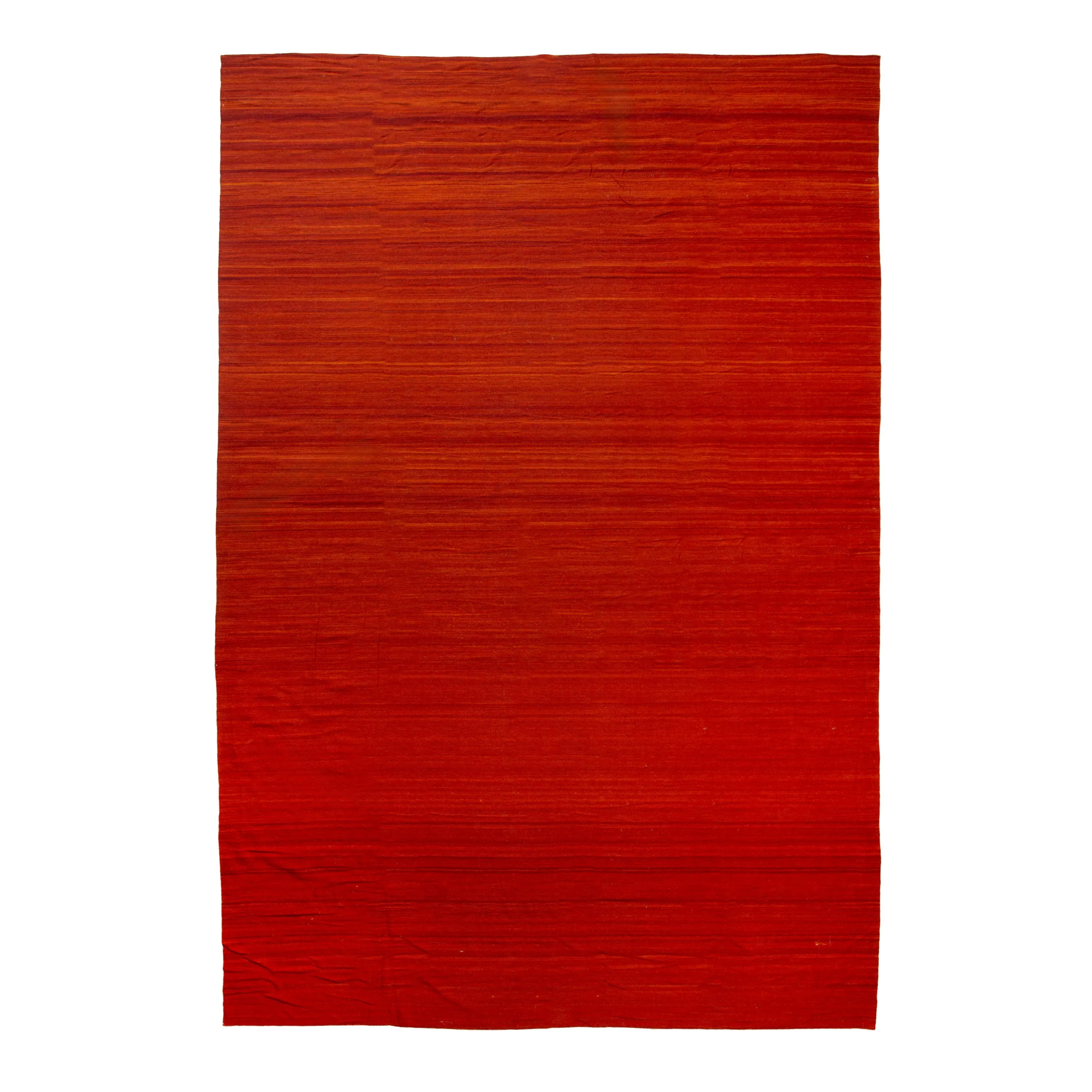 Red Flatweave Wool Rug - 12' x 18'