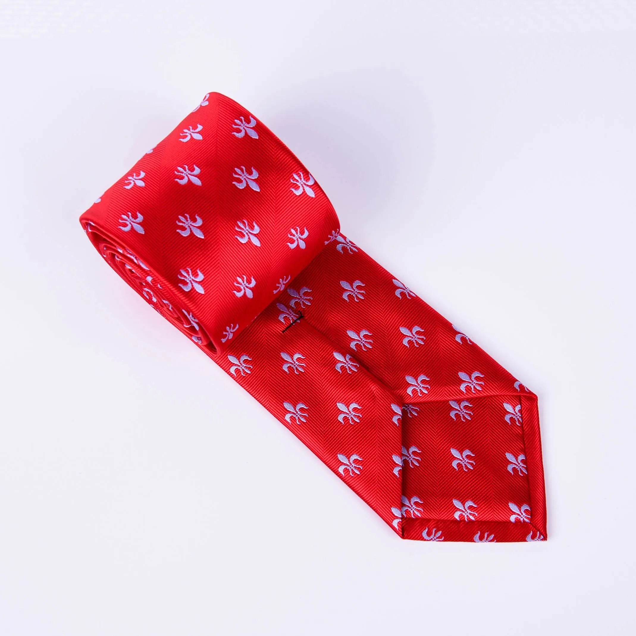 Red Fluer-De-Lis WeddingDesigner Business Apparel 3.15" Tie Professional Fashion