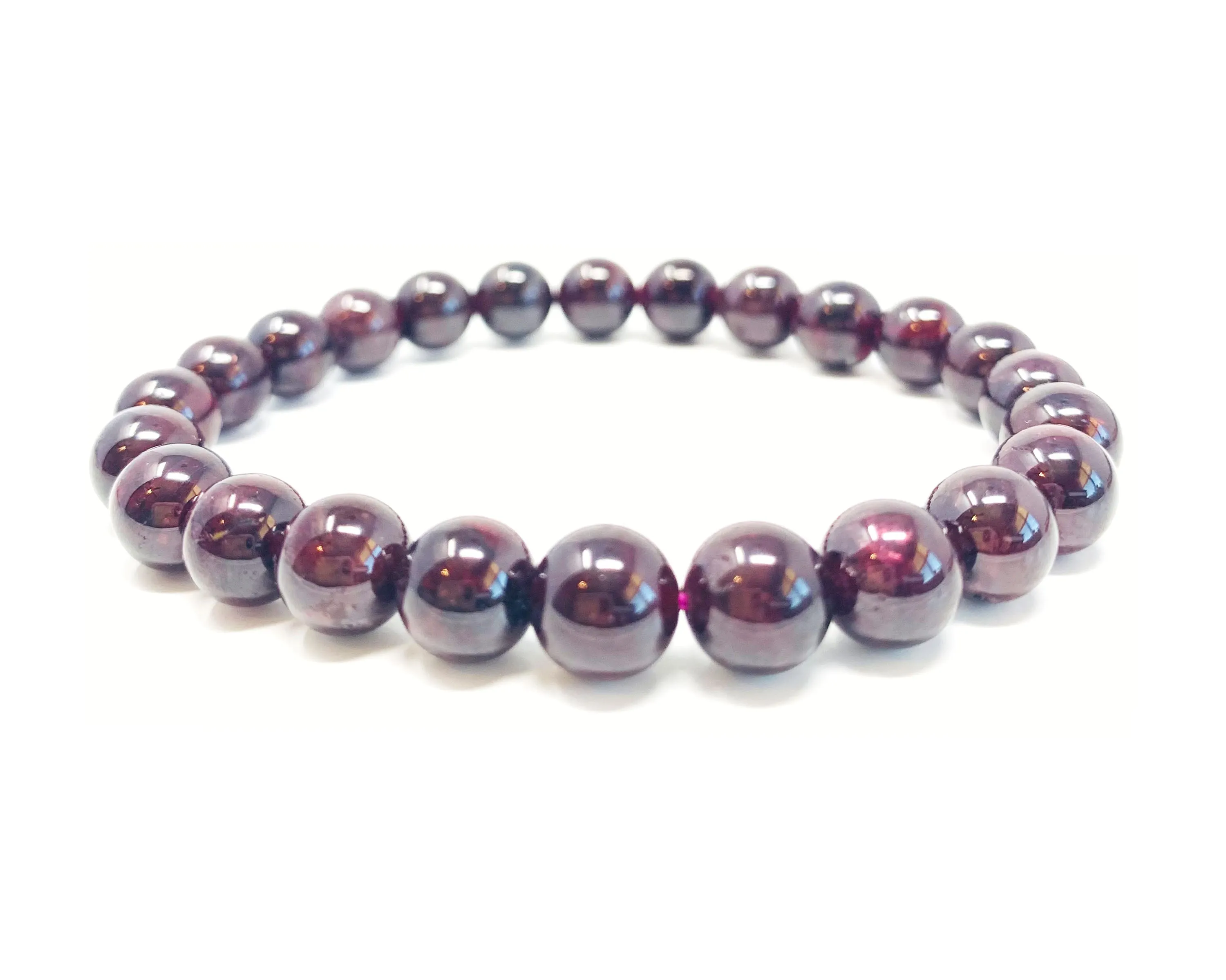 Red Garnet Beaded Crystal Bracelet