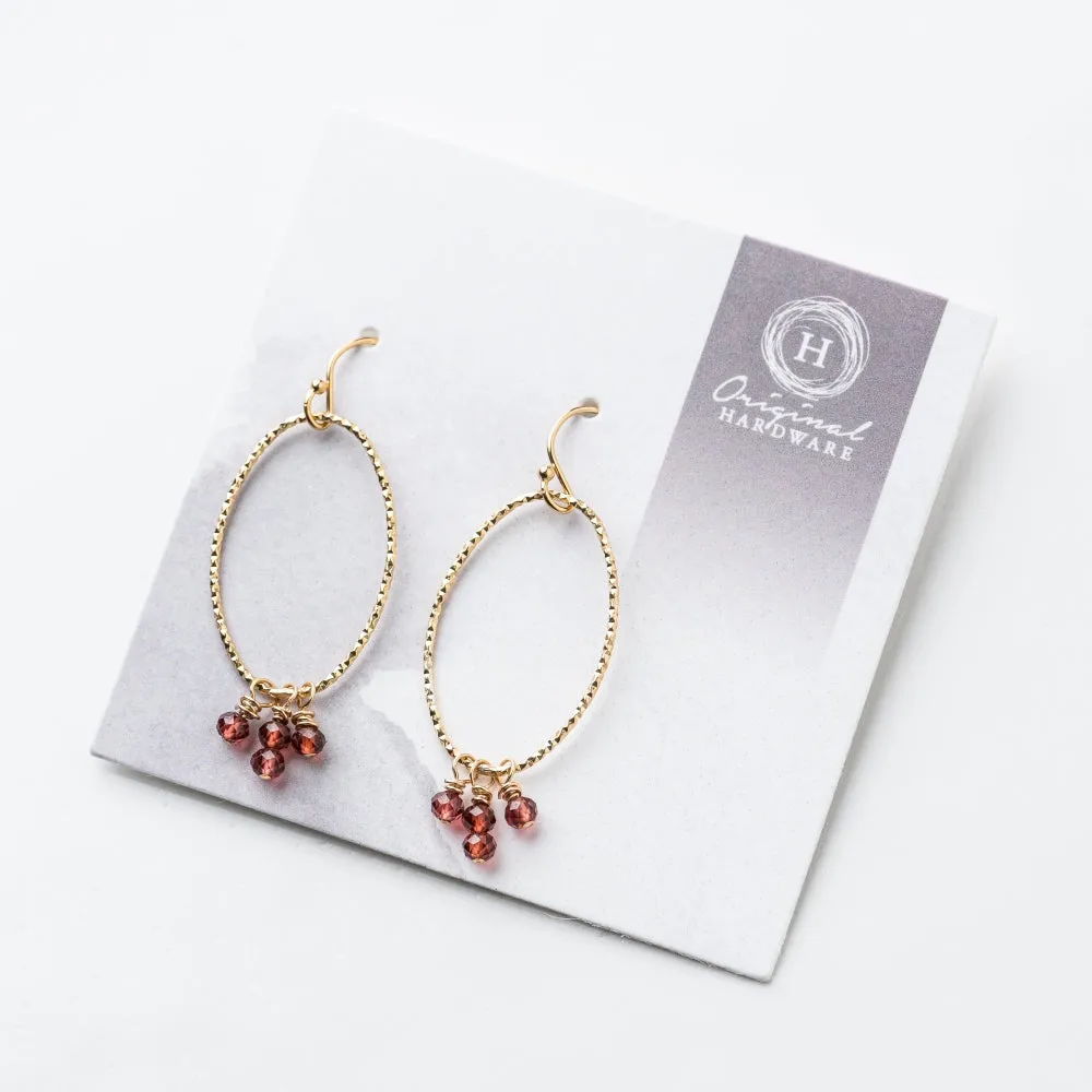 Red Garnet Fringe Shimmer Earrings