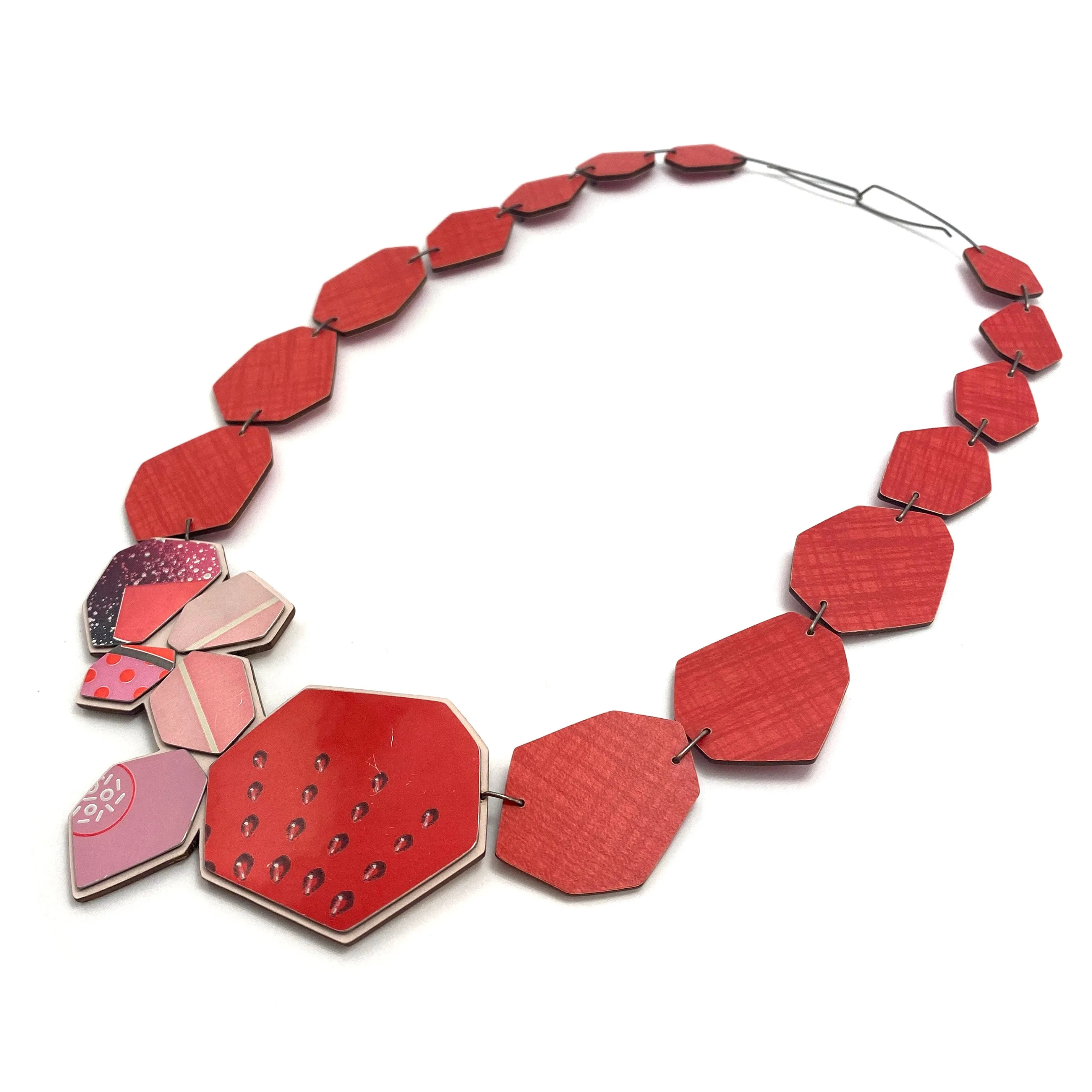 Red Geometric Necklace