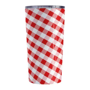 Red Gingham Tumbler Cup