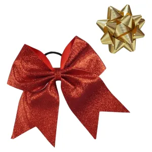 Red Glitter Cheer Bow