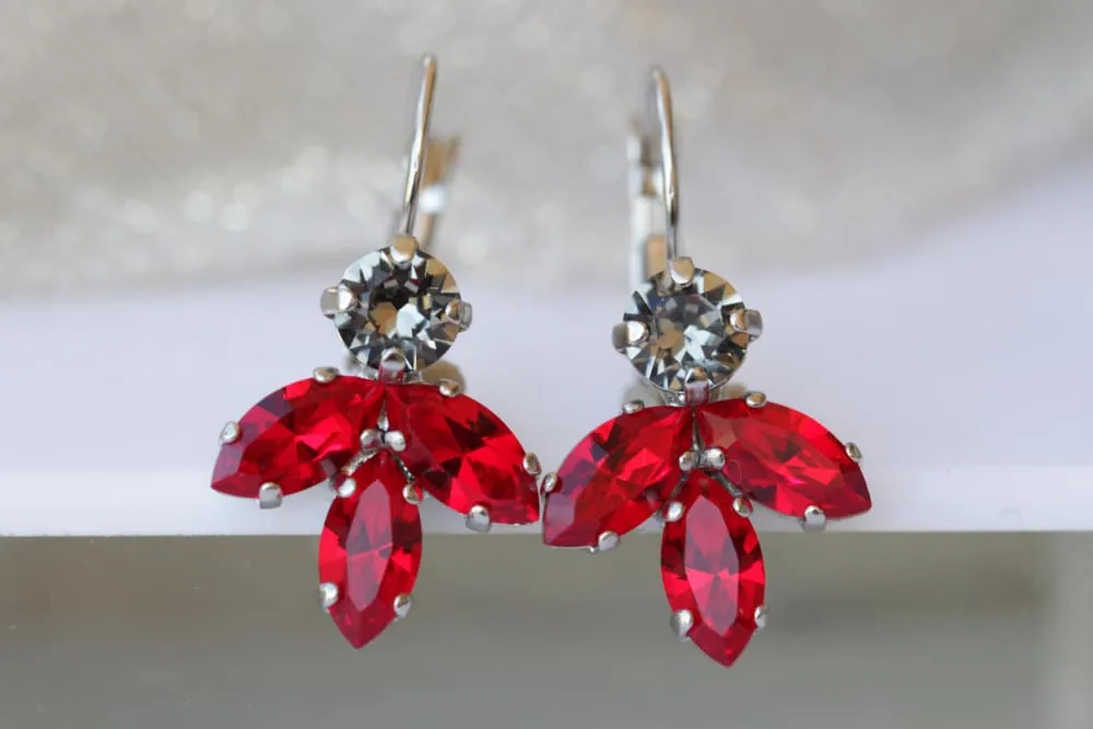 RED GRAY EARRINGS