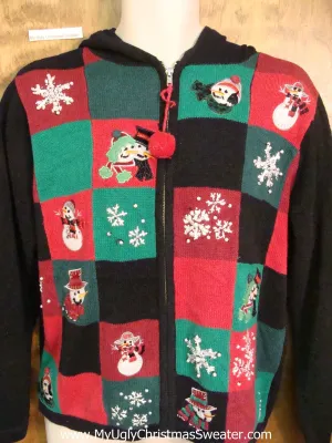 Red, Green, and Black Ugly Christmas Sweater Hoodie