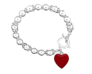 Red Heart Charm Beaded Charm Bracelets