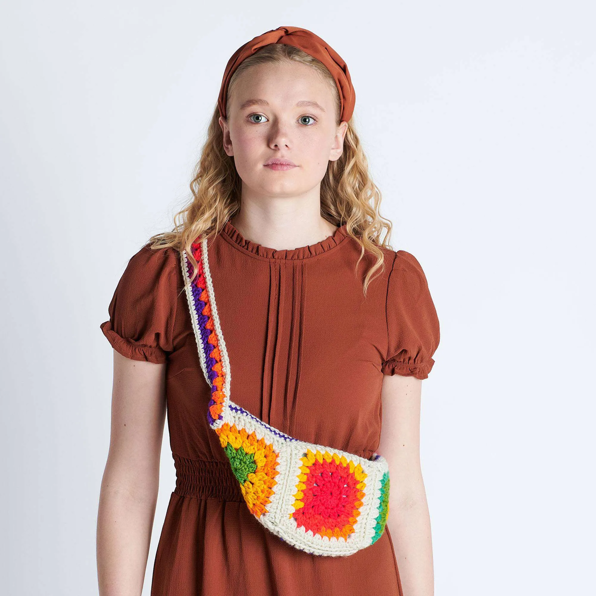 Red Heart Crochet Granny Fanny Bag