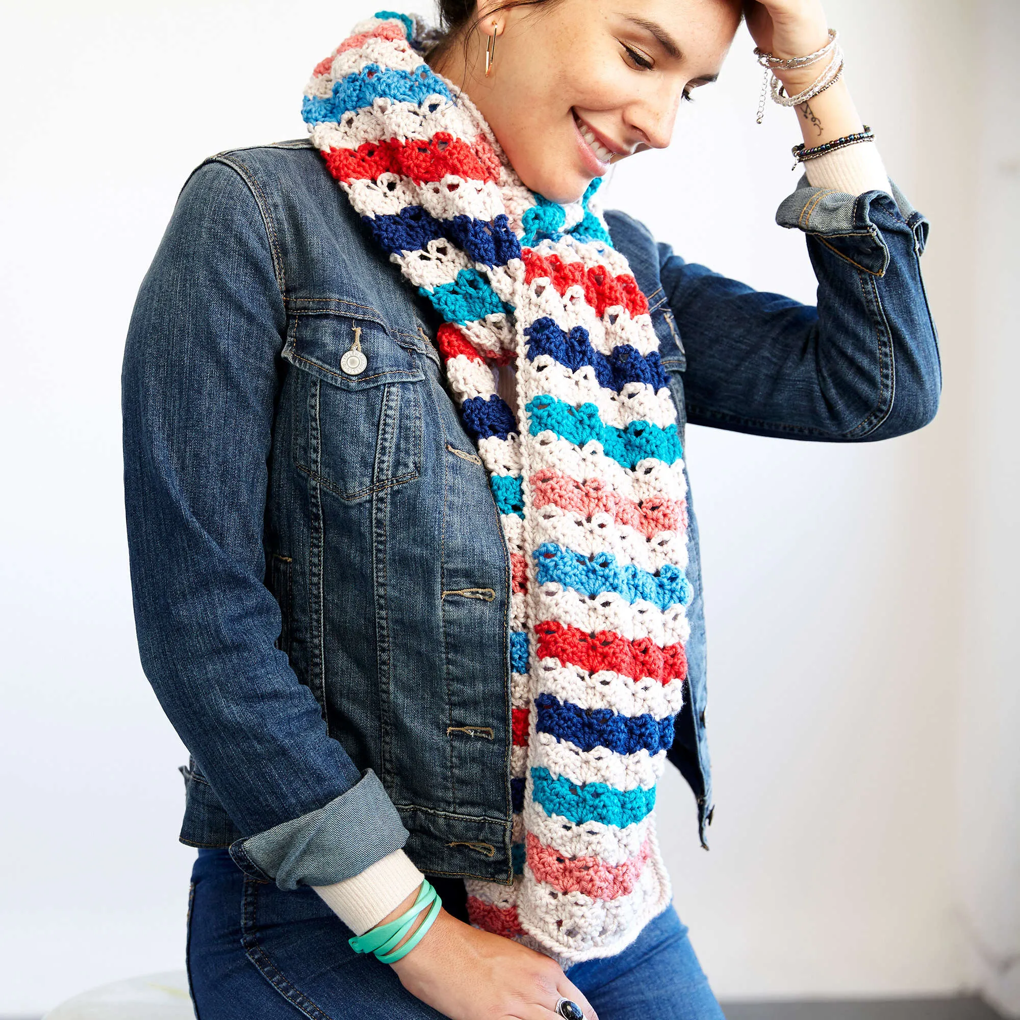 Red Heart Crochet Medley Merino Chic Scarf