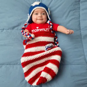 Red Heart Crochet Patriotic Baby Cocoon & Hat