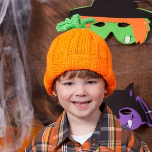 Red Heart Knit Pumpkin Hat