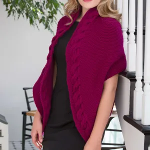 Red Heart Knit Reversible Cable Wrap