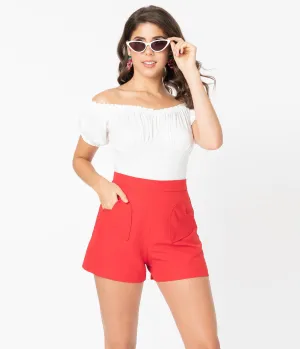 Red Heart Pocket Shorts