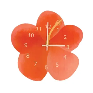 Red Hibiscus Clock