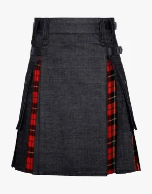 RED HYBRID DENIM KILT