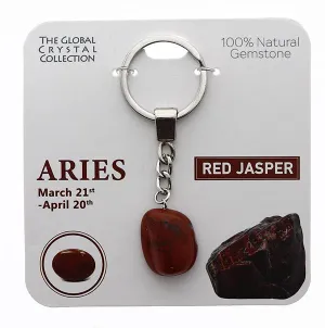 Red Jasper Gem Keyring - 'Aries'