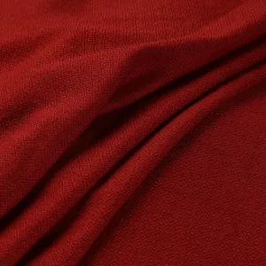 Red - Kumaun Handwoven Pure Merino Woolen Fabric 01