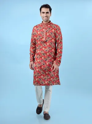 Red  Kurta Pajama | Azania