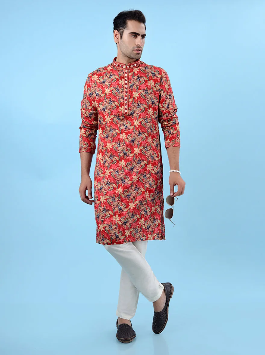 Red  Kurta Pajama | Azania