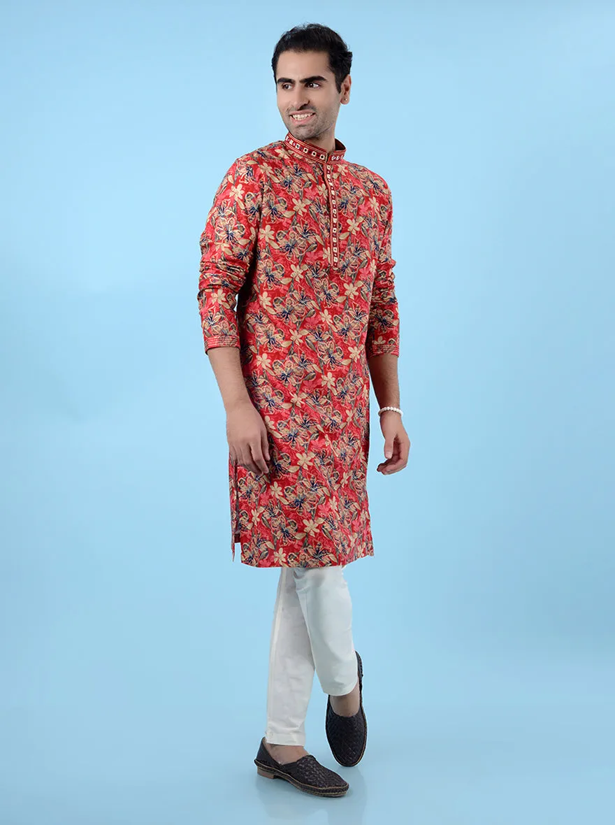 Red  Kurta Pajama | Azania