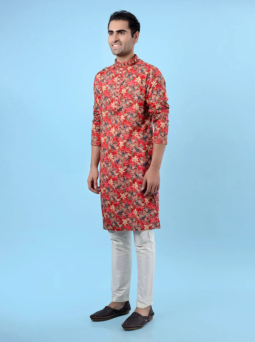 Red  Kurta Pajama | Azania