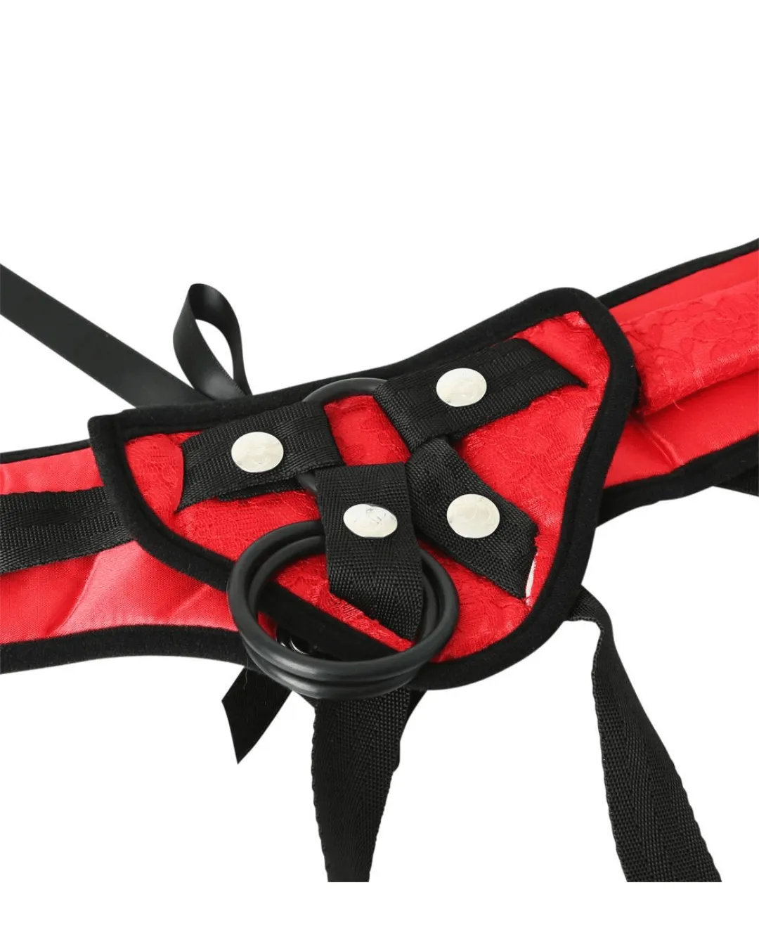 Red Lace Corsette Strap On Harness- Up to 60" Hips