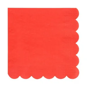 Red Large Napkins,  Set of 20 Meri Meri Beautiful Basics Large Red Napkins, 7" x 7"