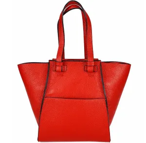 Red Leather Large Handbag Hand Made In Italy