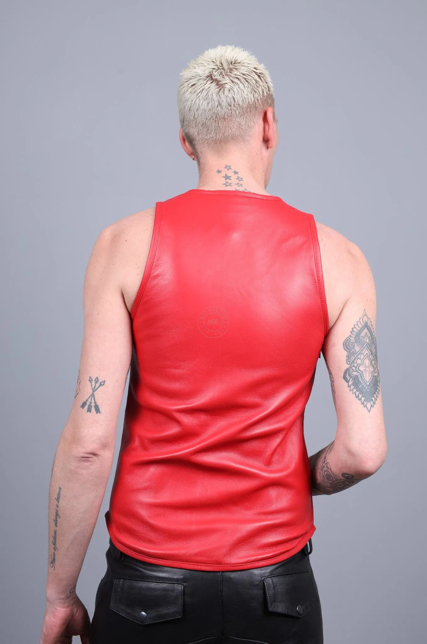 Red Leather Tank Top