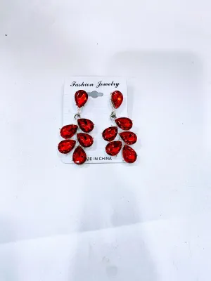 Red long earrings