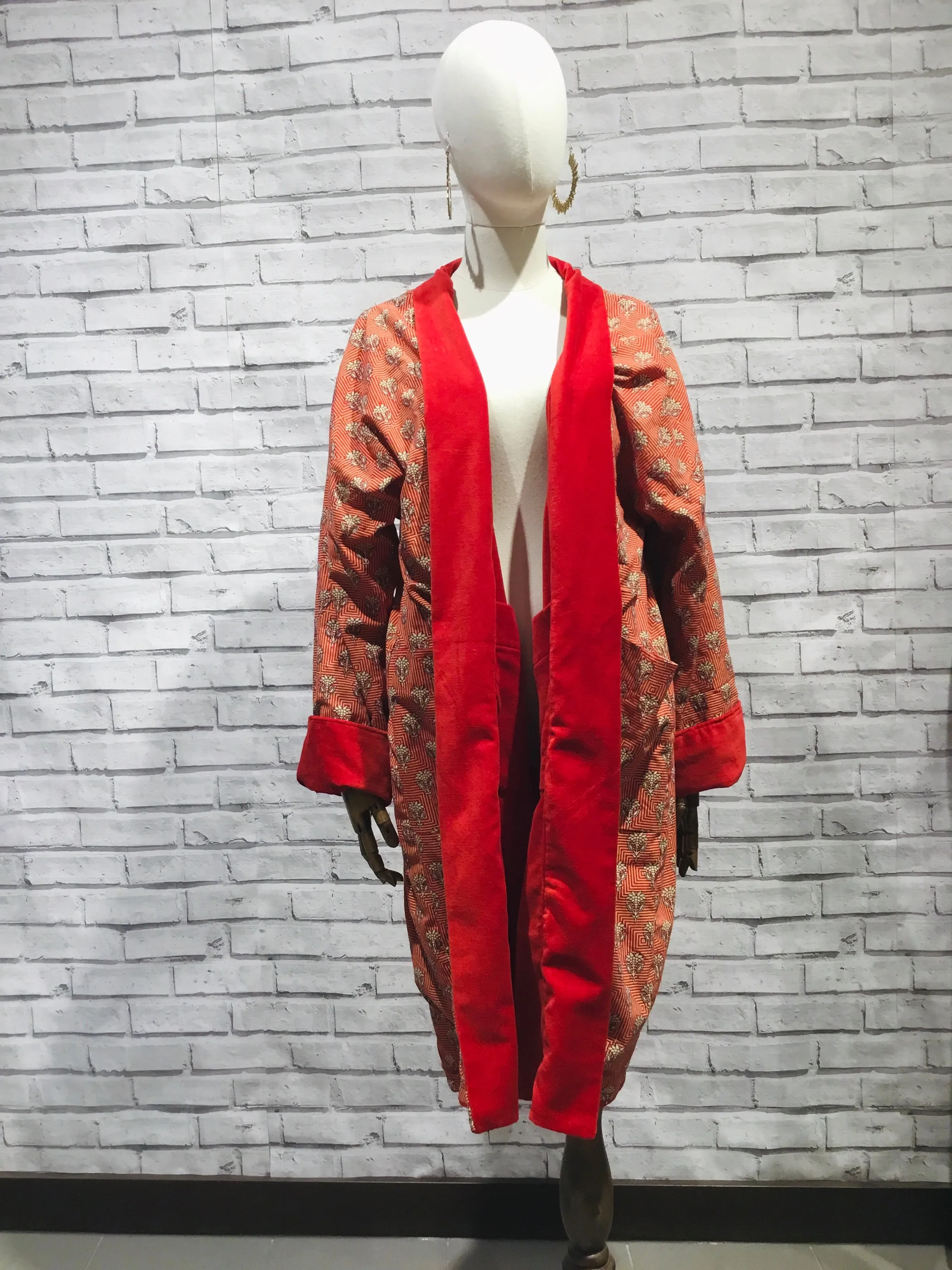 Red Lotus Velvet Coat