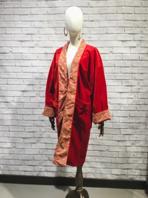 Red Lotus Velvet Coat